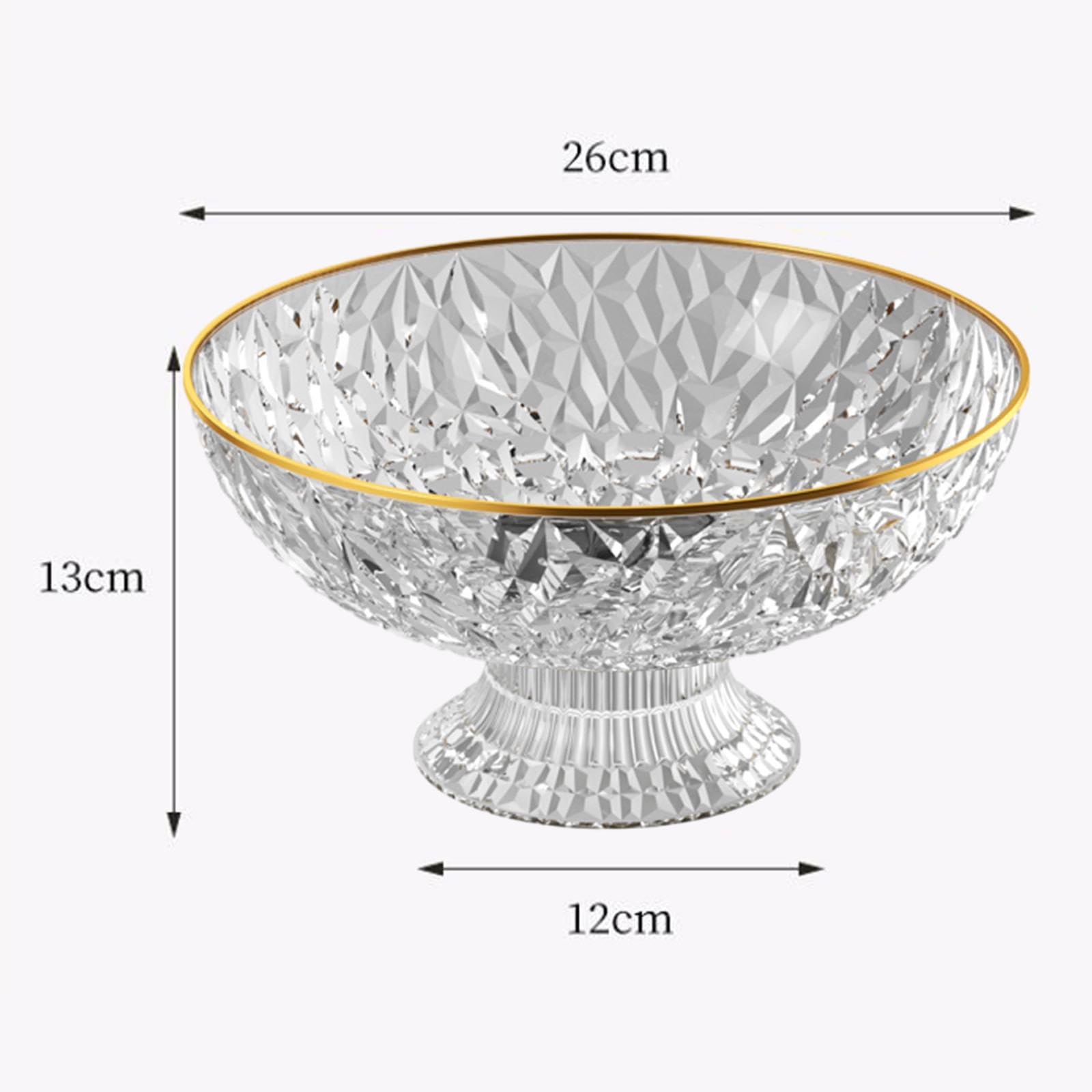 Fruit Bowl Kitchen Strainer Bowl Round Vegetable Strainer Basket Buffet Plates Multiuse Large Container for Table Centerpiece, Clear