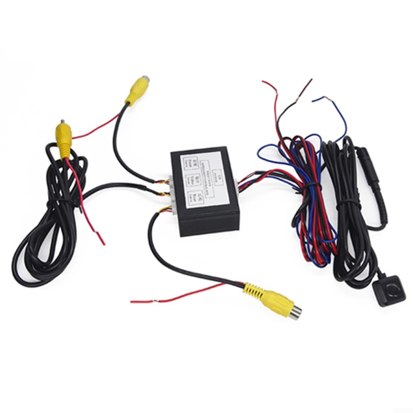 Conmutador de cámara de aparcamiento para coche, cámara delantera y trasera, caja de control de vídeo, para vehículos, asistente de aparcamiento, sistema de vigilancia, 12 V, color negro