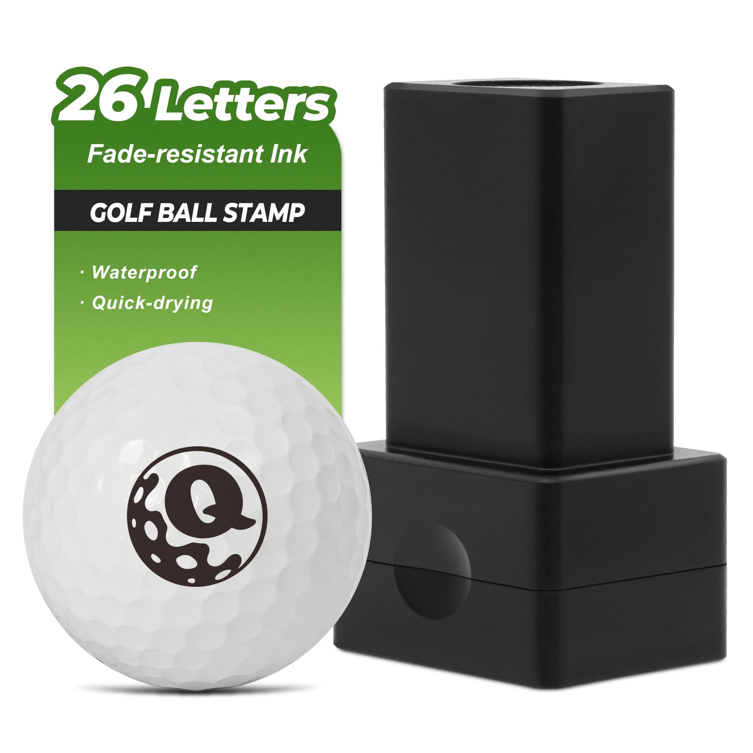 Golf Ball Stamp - Golf Accessories for Men - Personalized Golf Marker - Golf Ball Marker for ID - 26 Letters Golf Gifts for Men - Essential Golf Stuff - Durable Golf Stamp for Golfer, Q