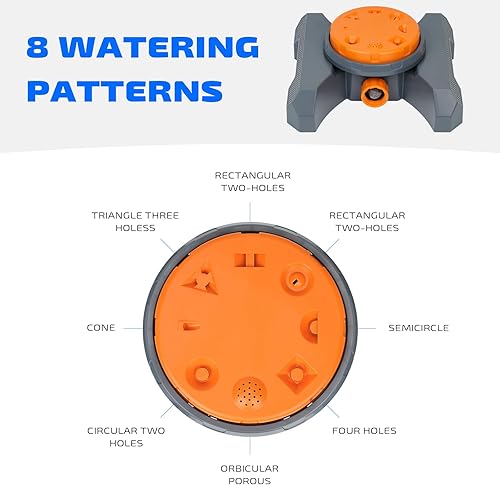 Miniatura 4 de LINEX Rociadores de 8 patrones para patio, rociador de agua para césped para riego de jardines pequeños y grandes, patio y césped