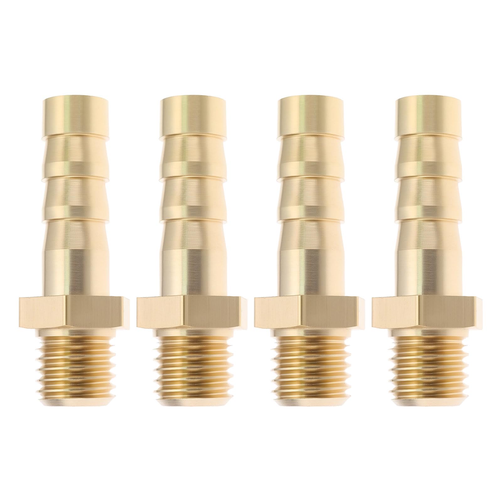 Briny River 4PCS Brass Barb Hose Tail Connectors M8 x 1.0 to 6mm HoseFor Marine Air Fuel Systems