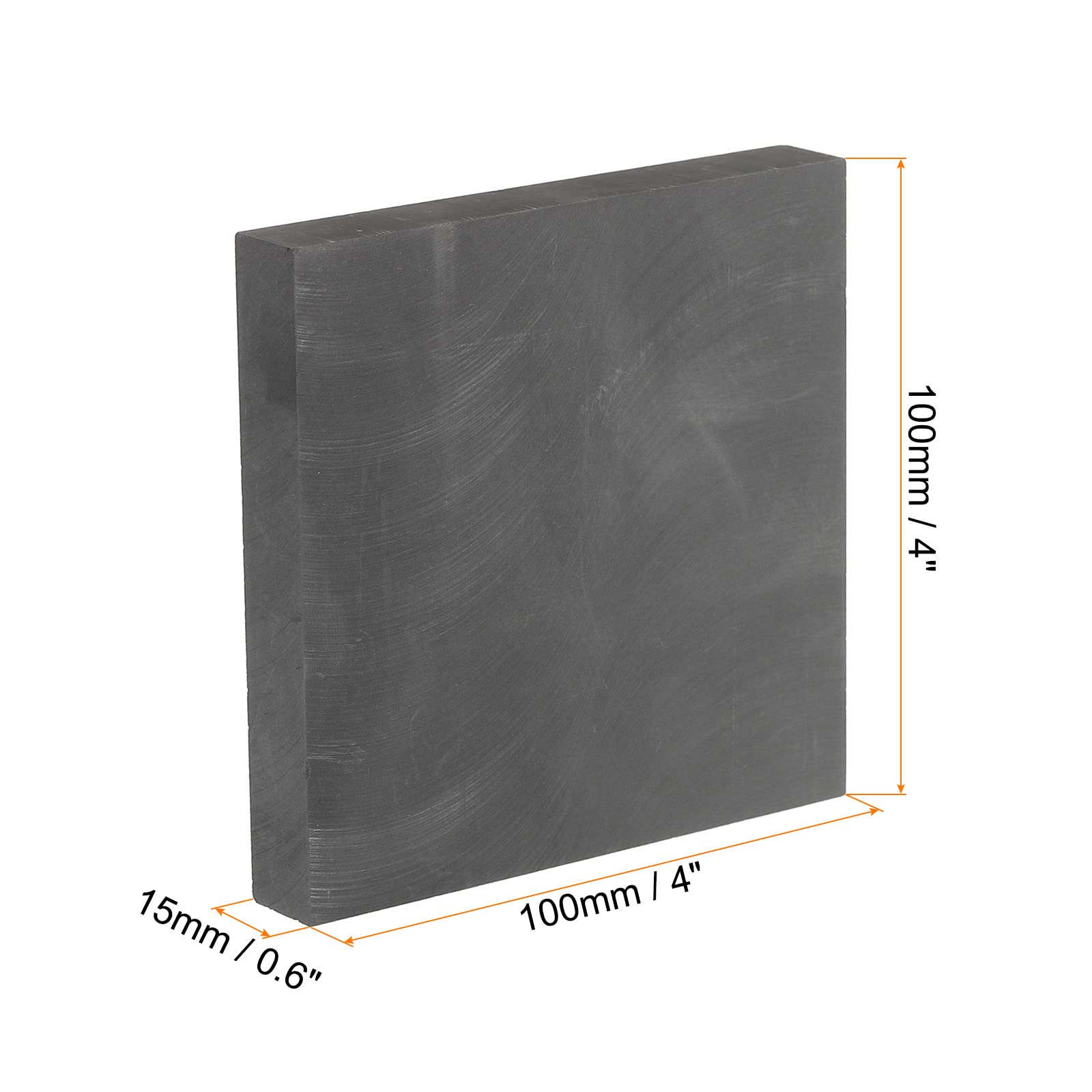 sourcing map Graphite Bloc Lingot Rectangle Graphite Electrode Plaque Planche 100x100x15mm pour Fondre, Couler, Électrolyser, Électroplaquer