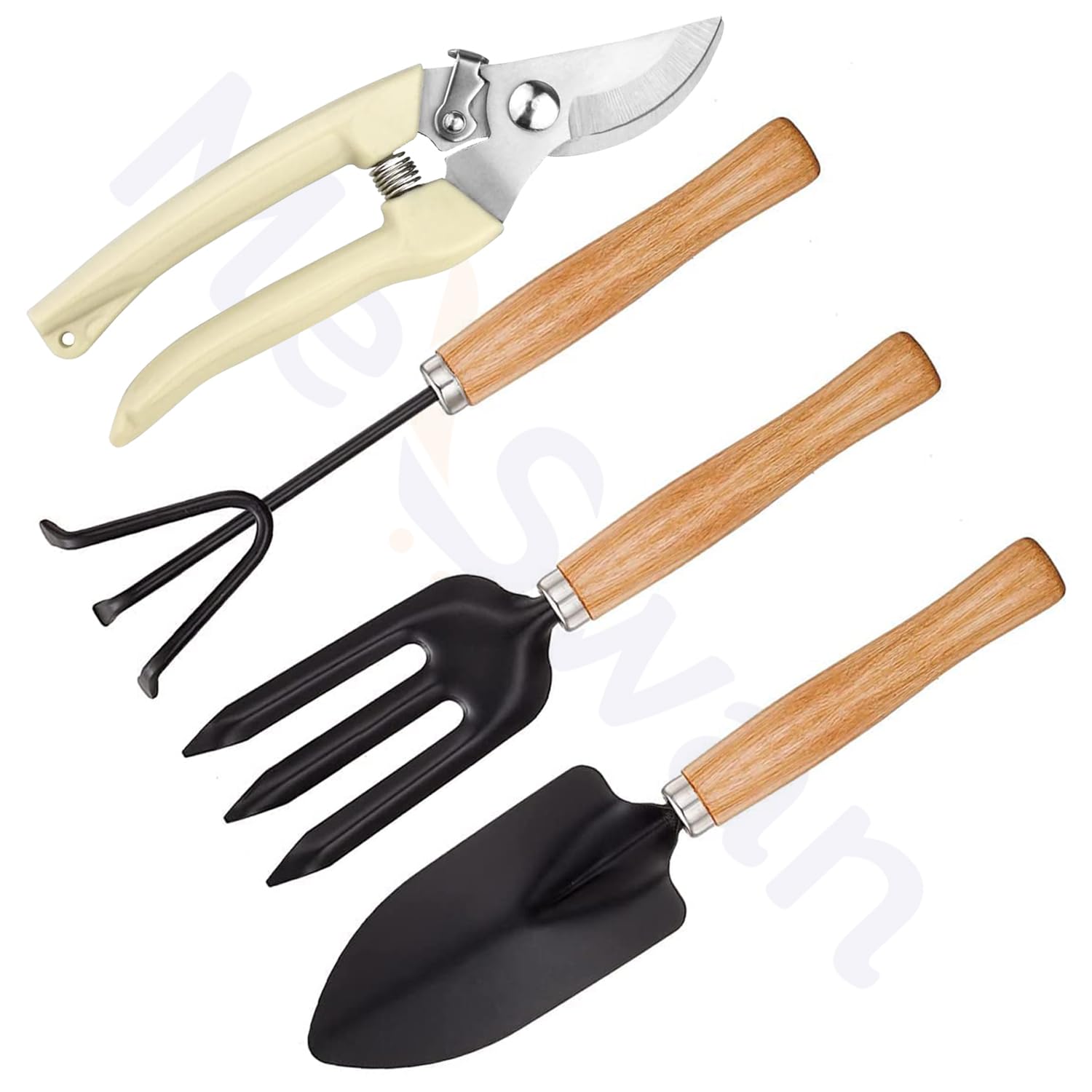 Garden Tool Kit Set Flower Cutter/Pruner Trowel Hand Fork Hand Rake Garden Tools Garden Tool Kit(Set of 4)