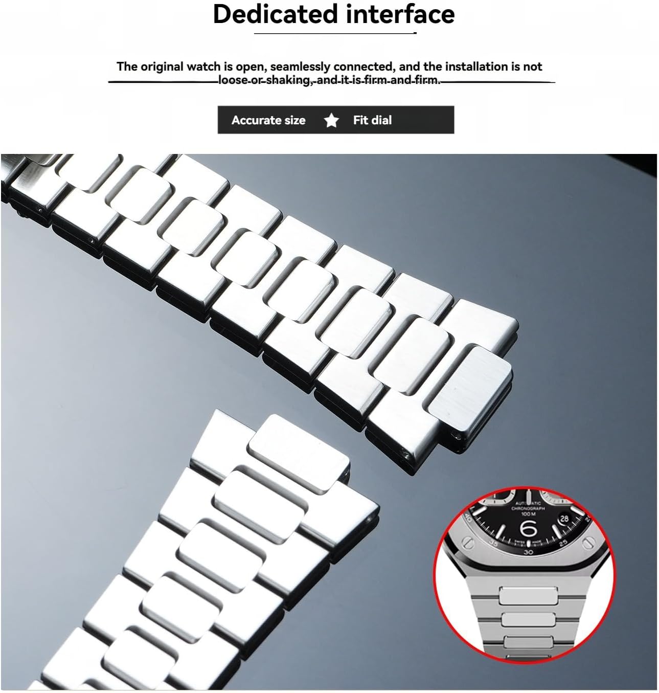For Bell&Ross Premium Stainless Steel Watch Band Original Design for BR05A and BR05C-A523 Models 316L Stainless Steel Watch Bracelet