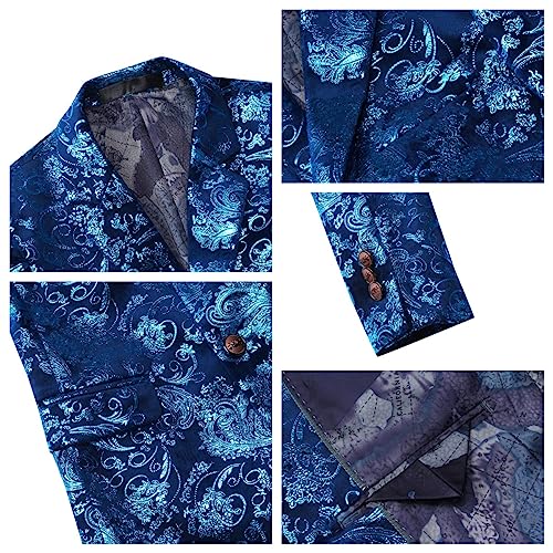 Swotgdoby THJ-A8H4G05L1-5 Boys Suit Formal Tuexdo Golden Jacquard Slim Fit 2 Pieces Suit Set Jacket Pants thumb #5