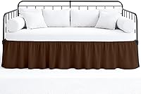 Vista 12 de Falda de cama con volantes con esquinas divididas para camas de día tres lados de cobertura, fácil ajuste, fabricada con microfibra cepillada