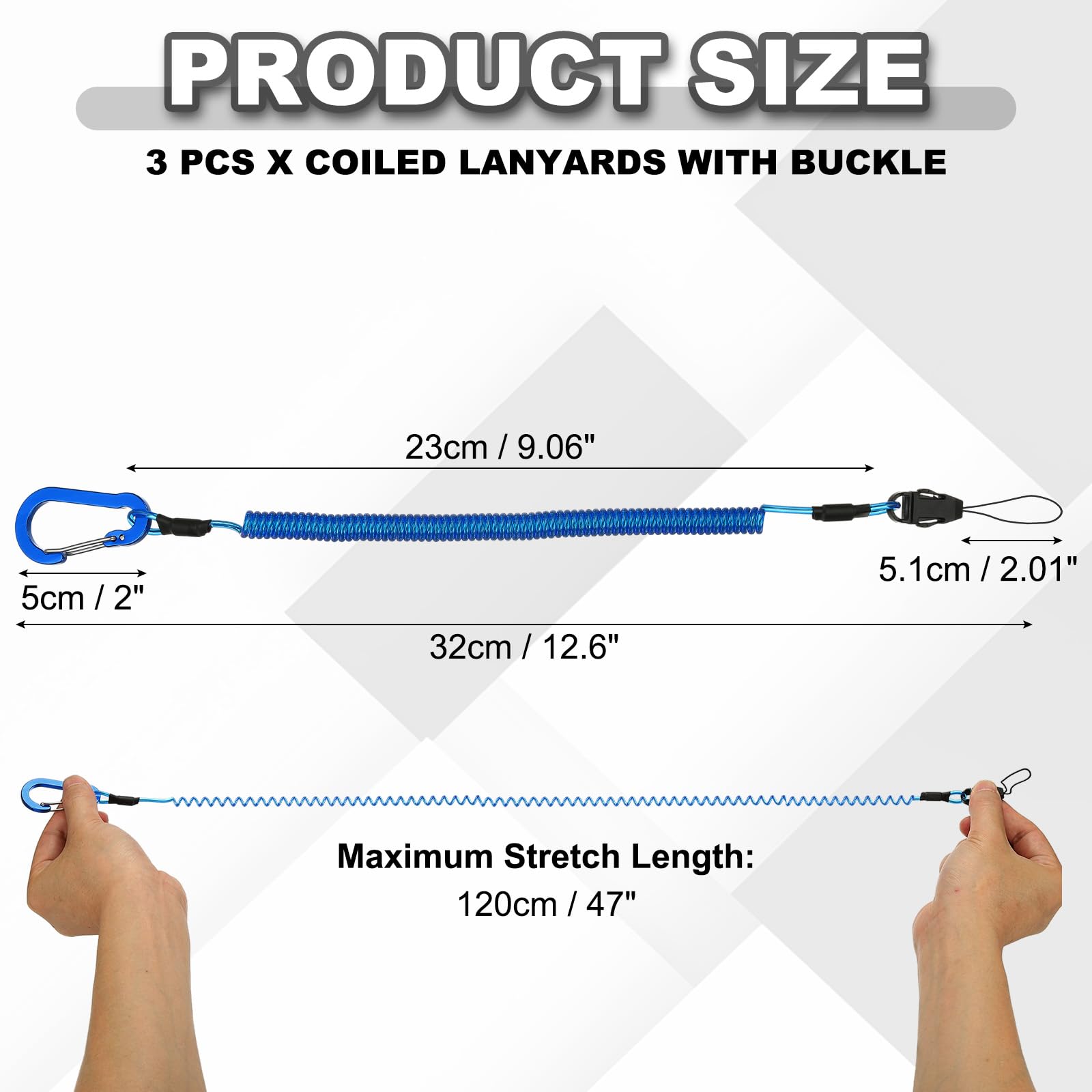 PATIKIL Coiled Lanyards with Buckle 47 Inch - Image 2