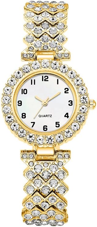 BESTKANG Women Diamond Watch Luxury Fashion Ladies Bangle Bracelet Set Wrist Watch Women Dress Watch,01 Gold,Luxury Stylish