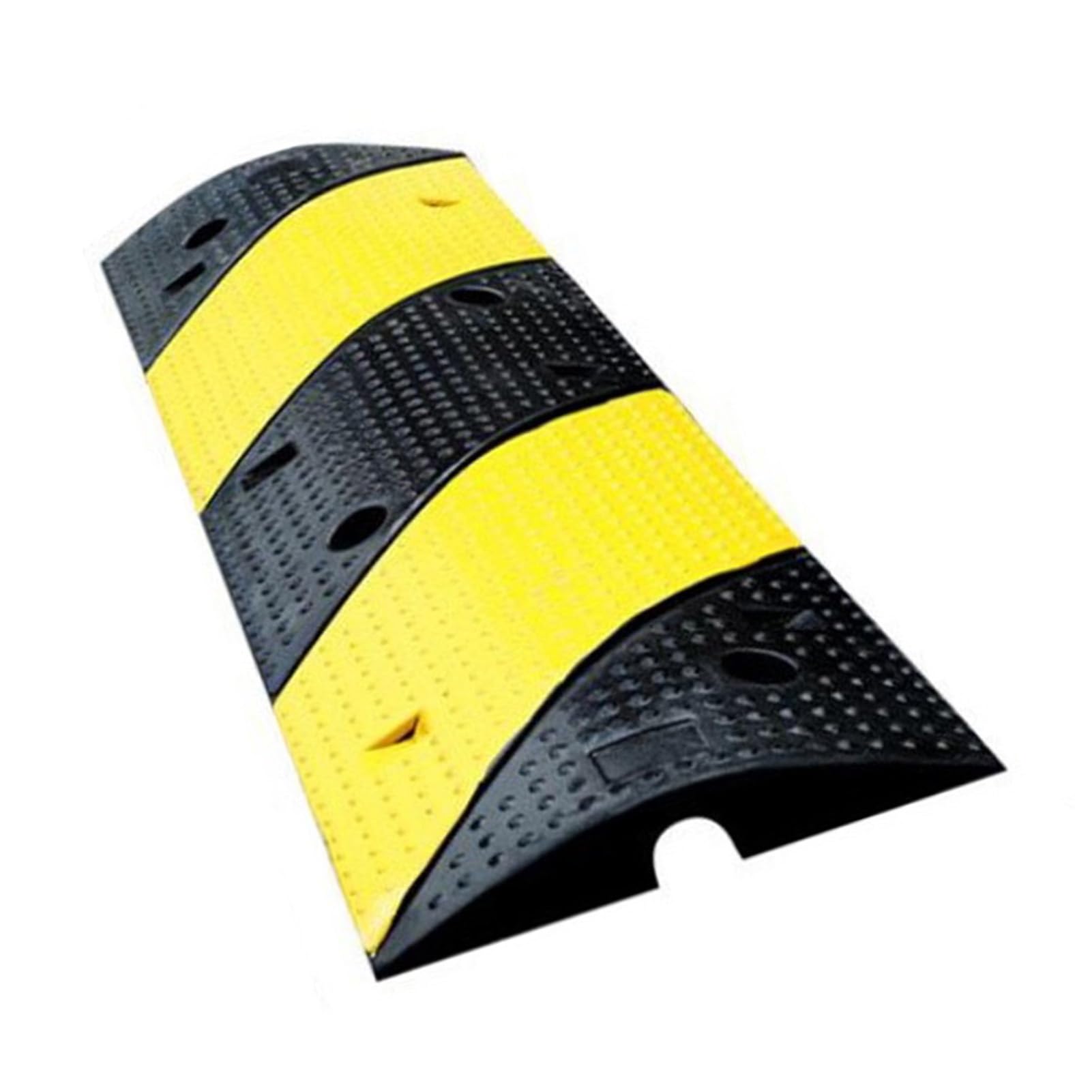 Traffic Ramp,Rubber Pavement with 1 Cable Channel,Load Capacity 6600 Lbs,for Asphalt Concrete Gravel Driveway