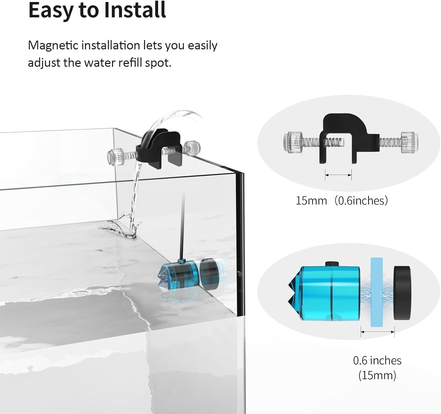 Fzone Sistema di ricarica per acquario ATO Auto Top Off con doppio sensore ottico per serbatoi all-in-one e pompe filtro a terra