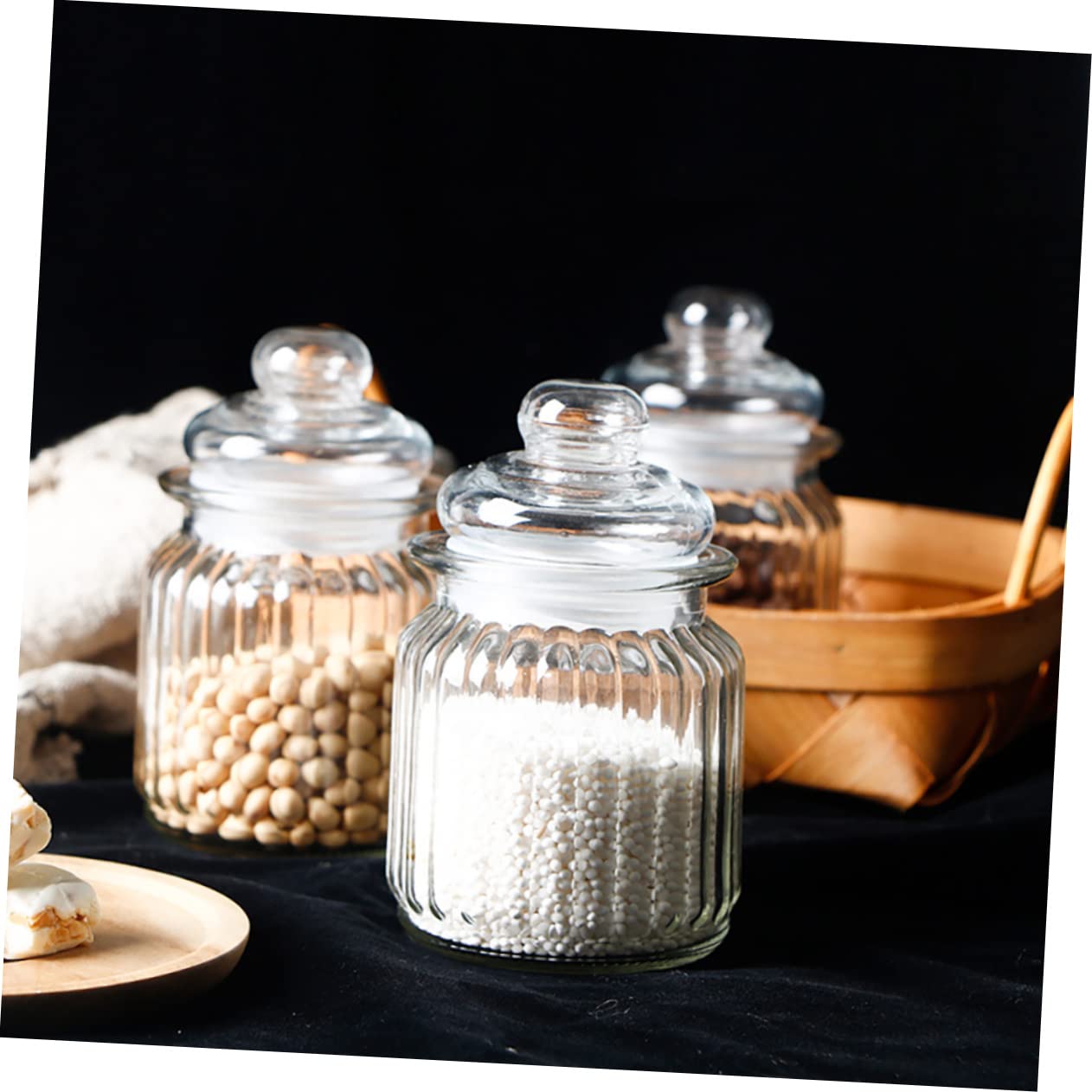 Ciieeo 4pezzi Contenitori Per Barattoli Stoccaggio Multifunzionali Per Alimenti Dried Fruits e Marmellate e Chiusura