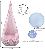 Vista 4 de YAERSI Silla Colgante para Niños, Silla de Hamaca con Cojín Inflable de PVC, Columpio Sensorial para Juego Interior y Exterior Portátil