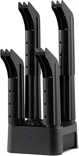 Safstar - Secadora eléctrica de zapatos, secadora de botas de zapatos de 4 tubos con soplador de calor, temporizador de 180 minutos, protección