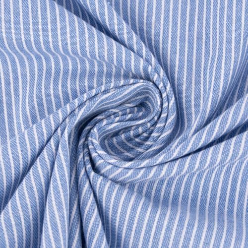 SCHÖNER LEBEN. Bekleidungsstoff Baumwoll-Mischung leichte Webware Rayus Streifen blau SCHÖNER LEBEN. Bekleidungsstoff Baumwoll-Mischung leichte Webware Rayus Streifen blau