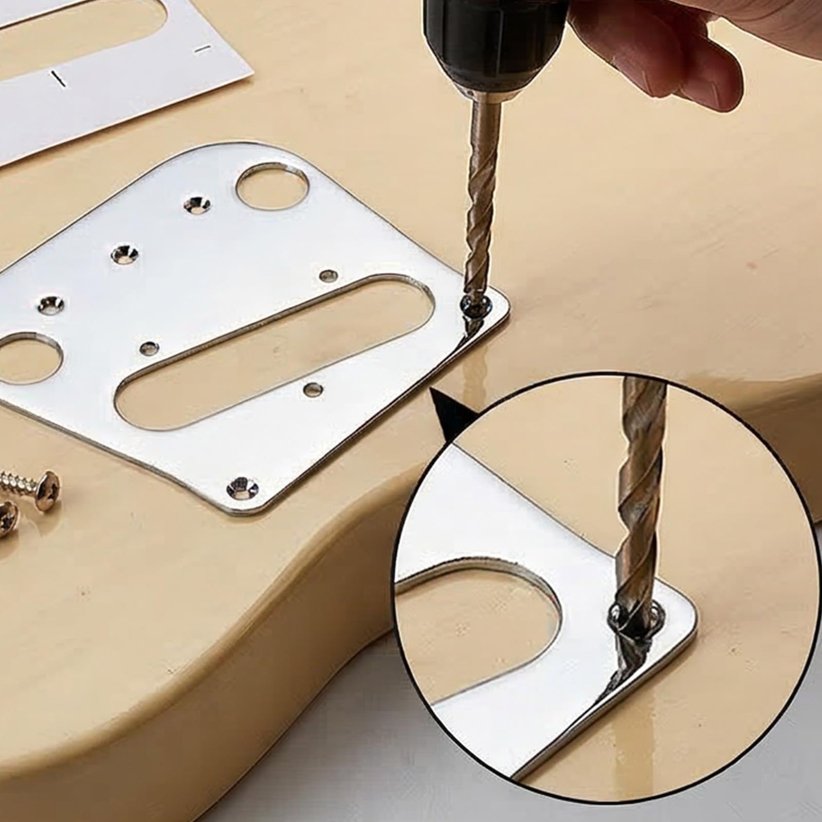 Juego de repuesto profesional de 6 sillines y placa estabilizadora para puente de guitarra B5 y B50 de fácil instalación y placa estabilizadora