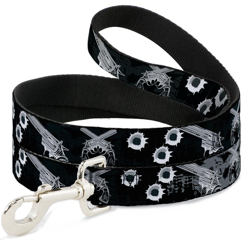 Laisse pour chien 6 pieds Buckle Down Revolvers anti-nœuds sangle noire et grise