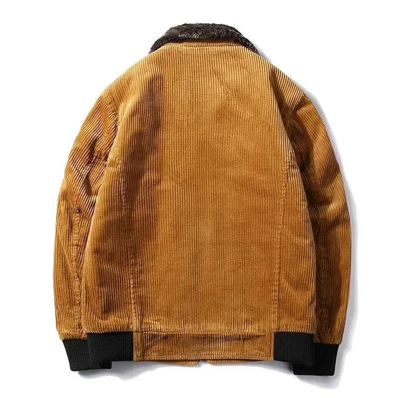 Chaqueta cortavientos para hombre en pana forrada con cierre de cremallera 2