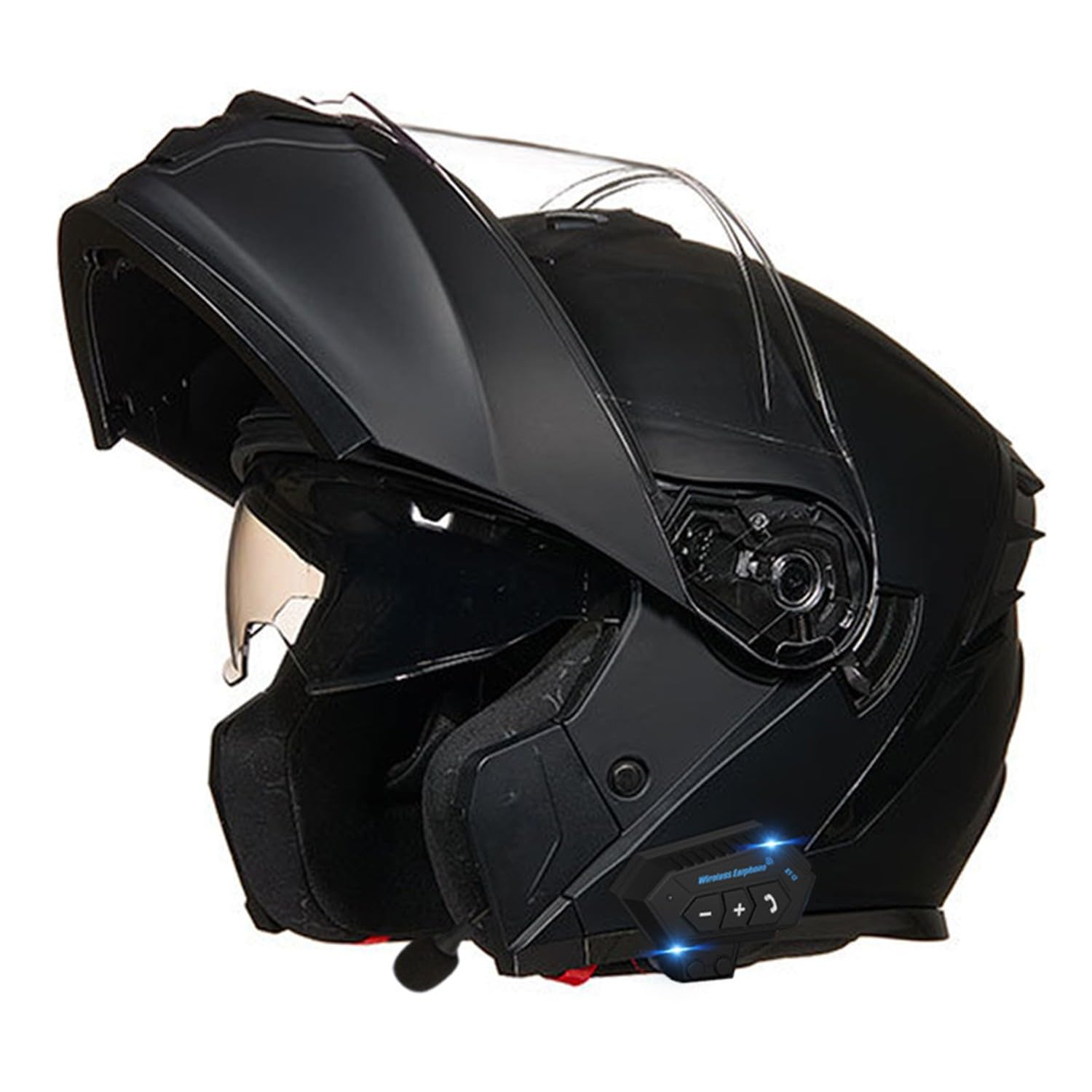 Casco Moto Modulare Adulto Omologato ECE e DOT, Casco Integrale Flip-Up Bluetooth Integrato con Microfono e Doppio Altoparlante, Doppia Visiera