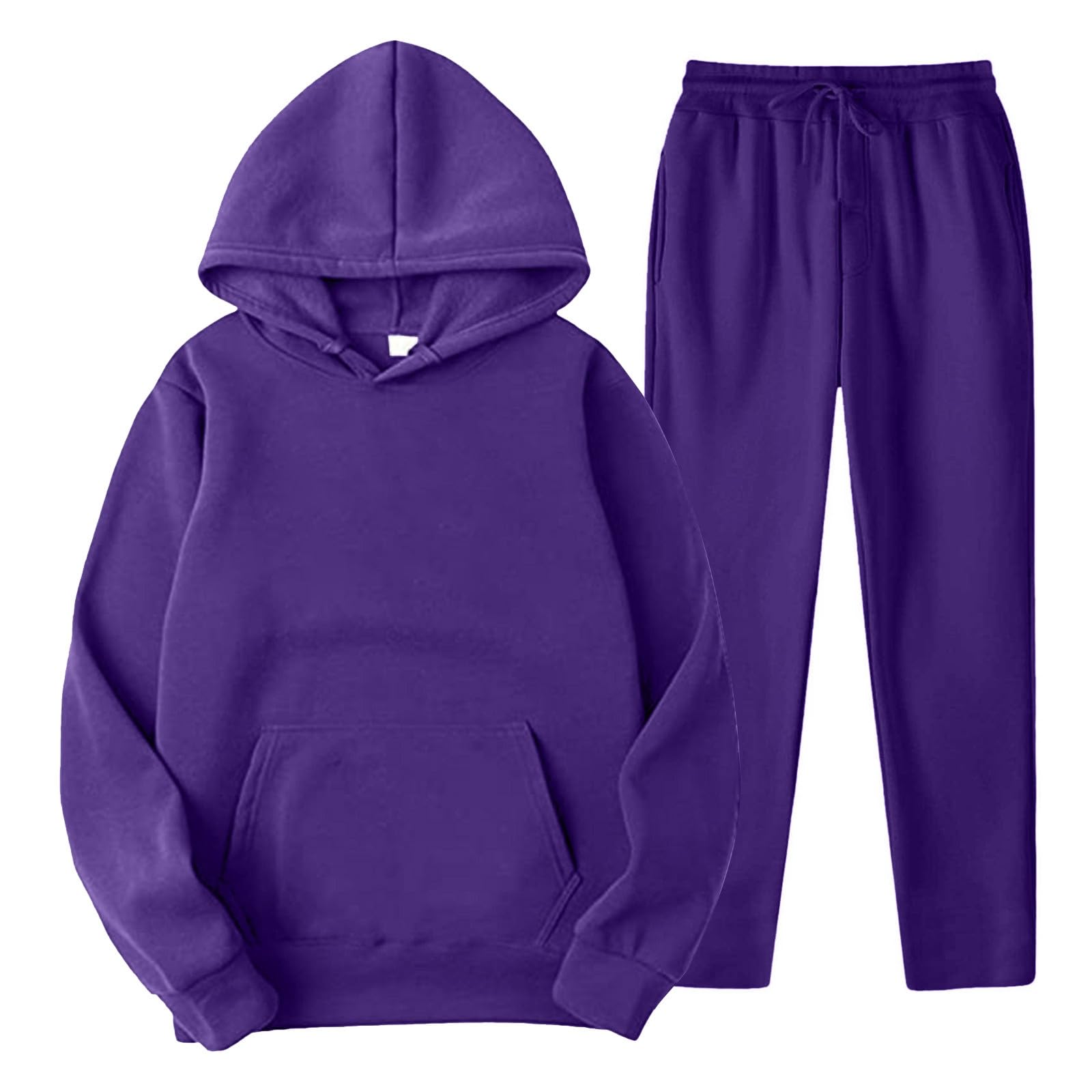 Tuta Uomo Completa Cotone Tute Sportive, Completa Invernale Felpa con Cappuccio E Pantaloni con Vita Elastica Training Fitness Moda Completo Elegante Uomo Completino da Casa Traspirante Allenamento