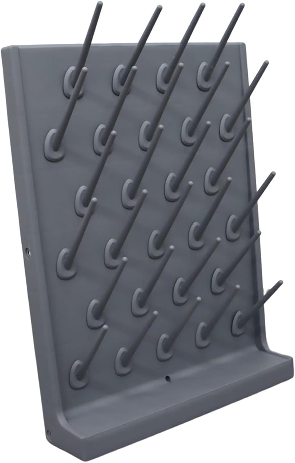 27 Pegs Lab Glass Drying Rack Wall-Mounted Laboratory Drying Rack One Side Detachable PP Construction Education & lab Cleaning Equipment Grey