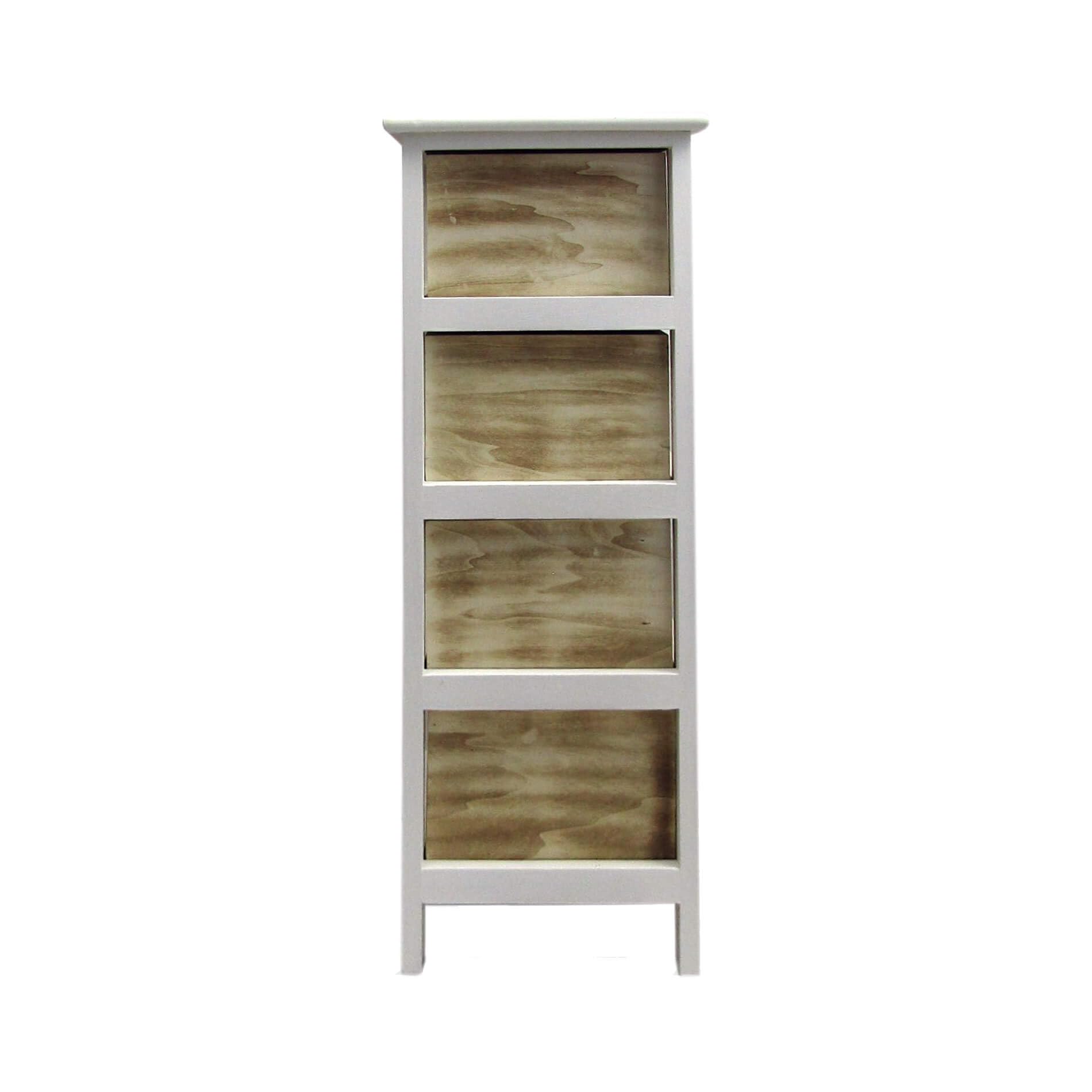 Rebecca Mobili Comodino Stretto, Cassettiera 3 Cassetti, Legno Bianco Marrone, Montato, Scandinvavo, per Camera Da Letto Soggiorno - Misure: 59 x 26 x 30 (HxLxP) - Art. RE6492