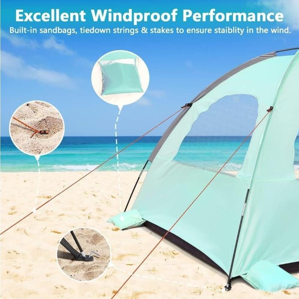 Tienda de campaña impermeable para playa, 210 x 140 cm, poliéster Oxford