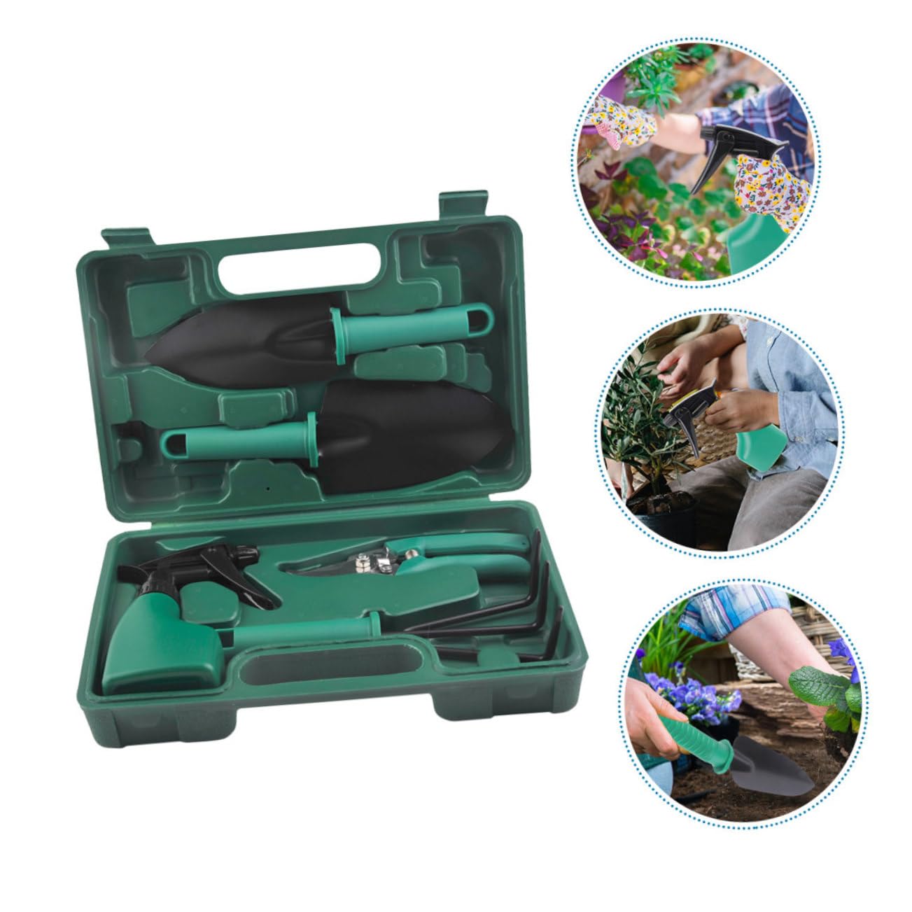 YARNOW Herramientas de Jardinería para Plantar Incluye Palas y Rastrillos Estuche de Almacenamiento para Jardinería y Mantenimiento de Jardines
