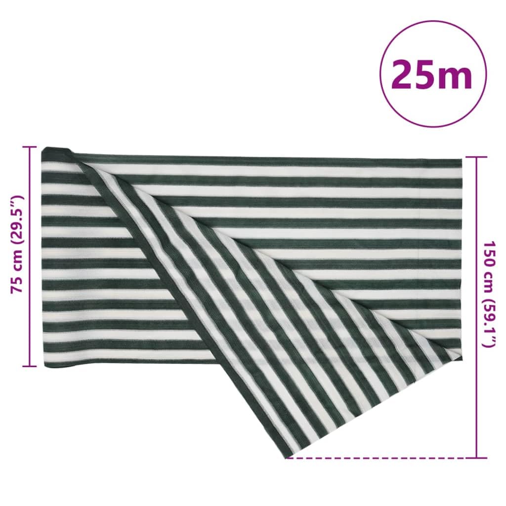 ShGaxin Red de privacidad HDPE Verde y Blanco 1,5x25 m 150 g/m Mallas Ocultacion, Mallas De Sombreo Jardin, Tela para Vallas - 4003732