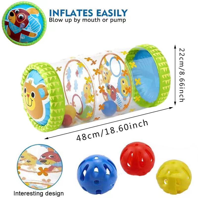 Jouet gonflable à roulettes pour bébé,jouets rampants pour bébés,balle rampante et grimpante pour les tout-petits,meilleurs jeux éducatifs,rouleau pour 3-36 mois,cadeaux de Noël et d'anniversaire – Image 3