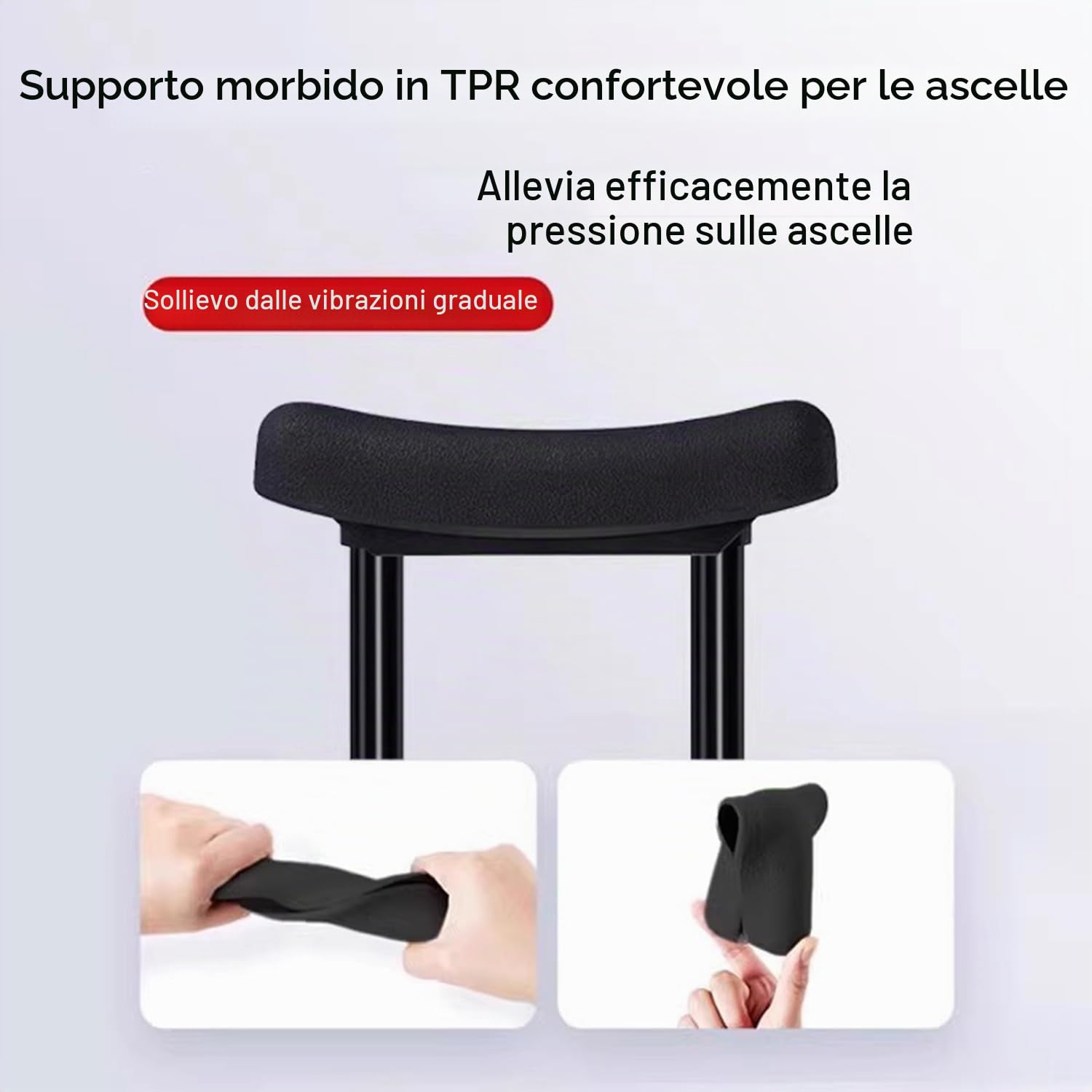 Stampelle Ascellari Pieghevole,Sottobraccio Stampelle,Bastone Universale In Alluminio,Con Imbottitura Morbida,Regolabile Da 98 a 158 Cm,Ausiliario Per Persone Con Difficoltà Motorie(Coppia,Nero)
