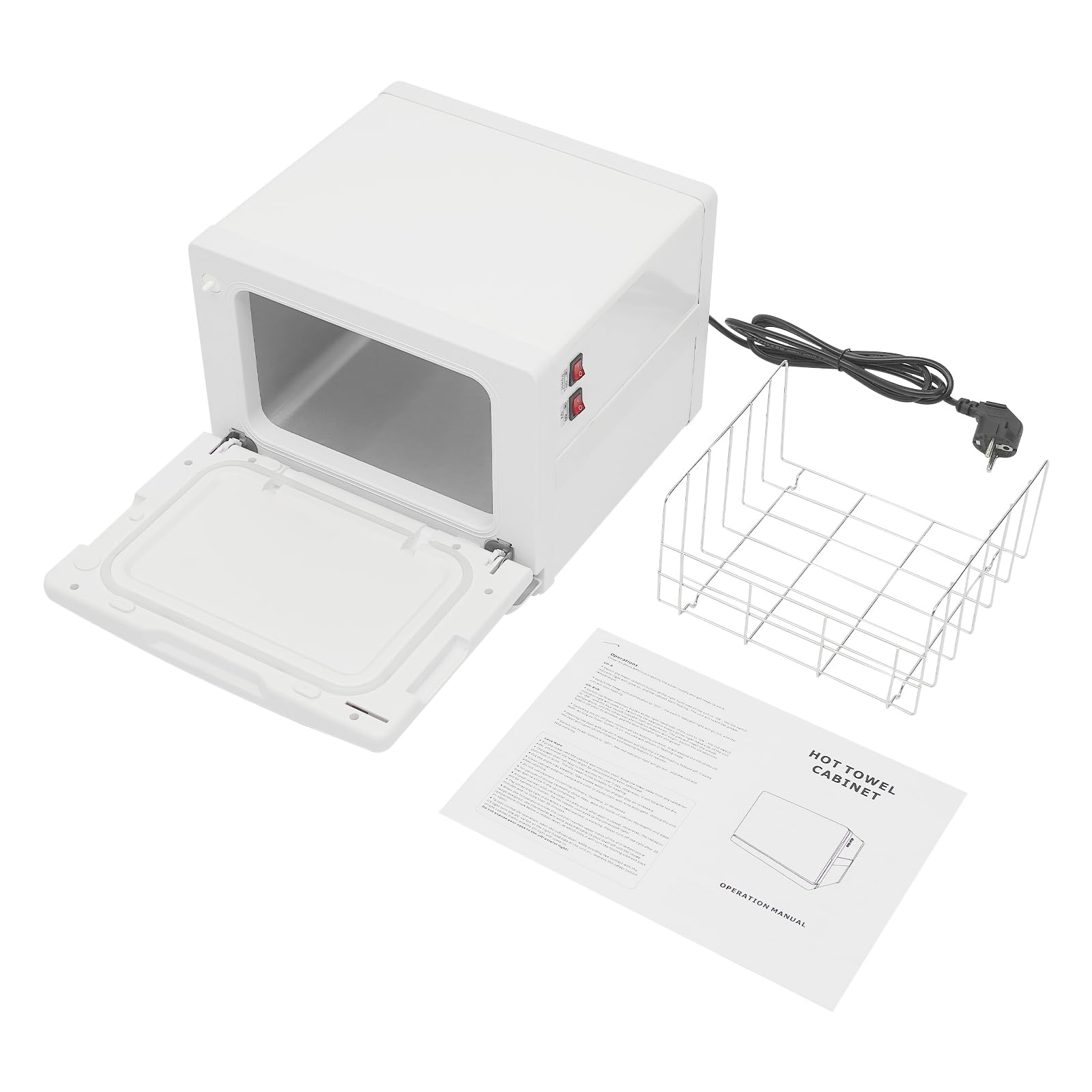 Handtuchwärmer 8L, 130W Handtuchheizkörper Elektrisch | Towel Warmer mit Warenkorb, 30,5×30,5×24,5 cm Handtuchheizschrank für Friseursalon & Kosmetikstudio