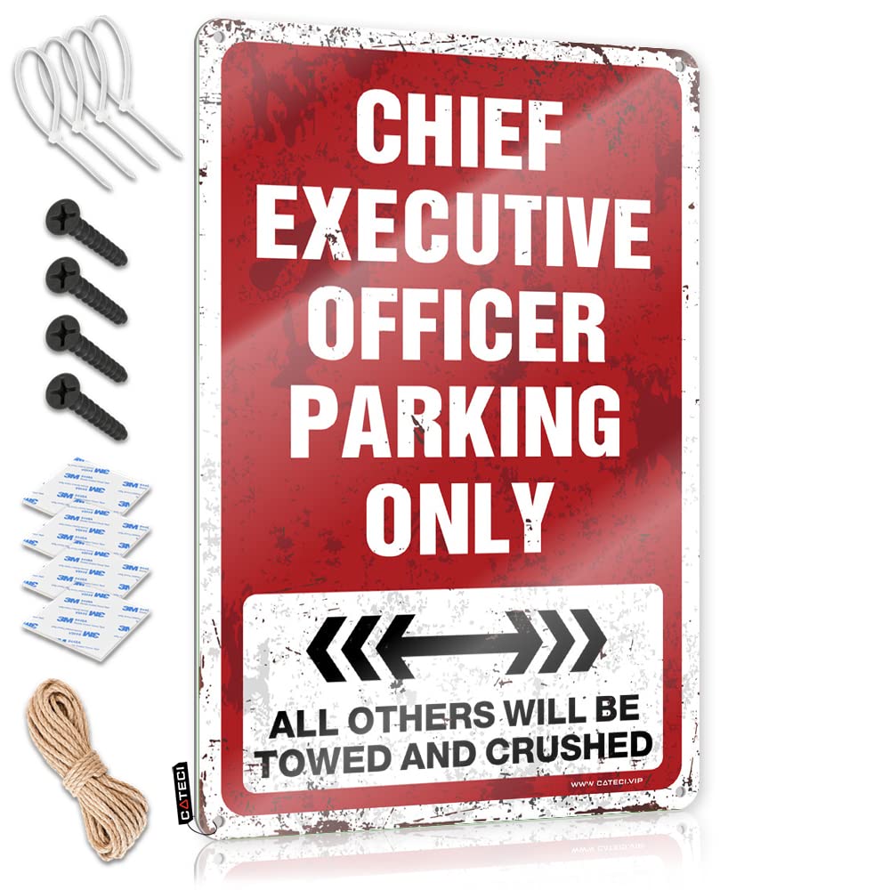 KRAZMURONGD Room Accessories For Teen Boys Chief Executive Officer Parking Only Tin Sign Bar Posters Bedroom Door Sign
