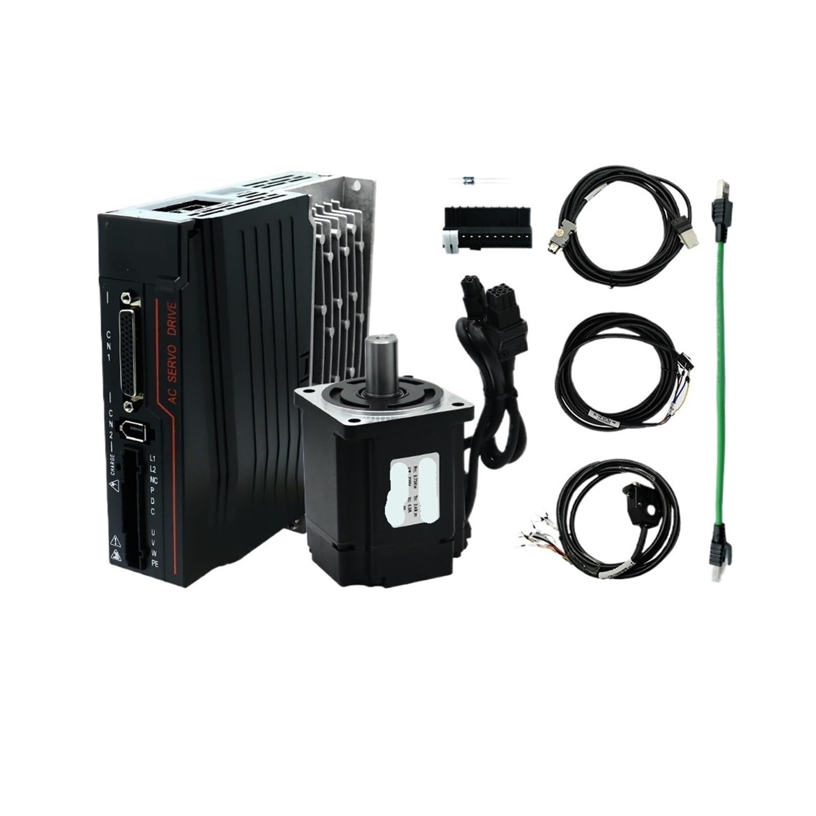 HCVYQMMJ Servo Motor 400w 750w High Speed 3000RPM Servo Motor Kit Support 5V 24V Pulse Signal Analog -10-10V RS485 Modbus(750w 2.4Nm)