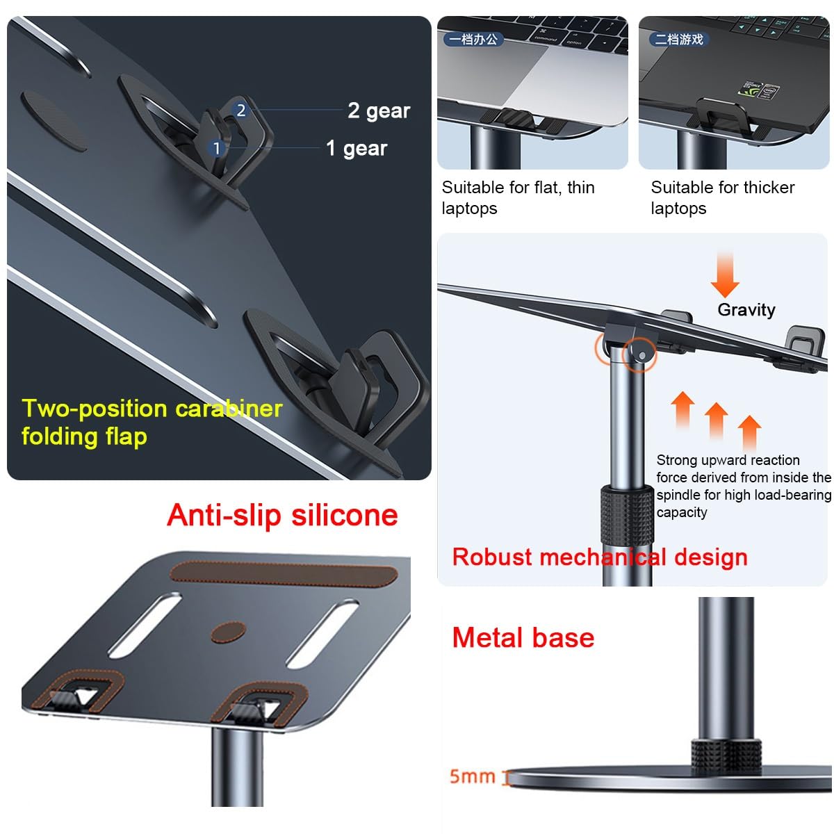 supporto da scrivania per computer, Supporto portatile for laptop, supporto universale for proiettore