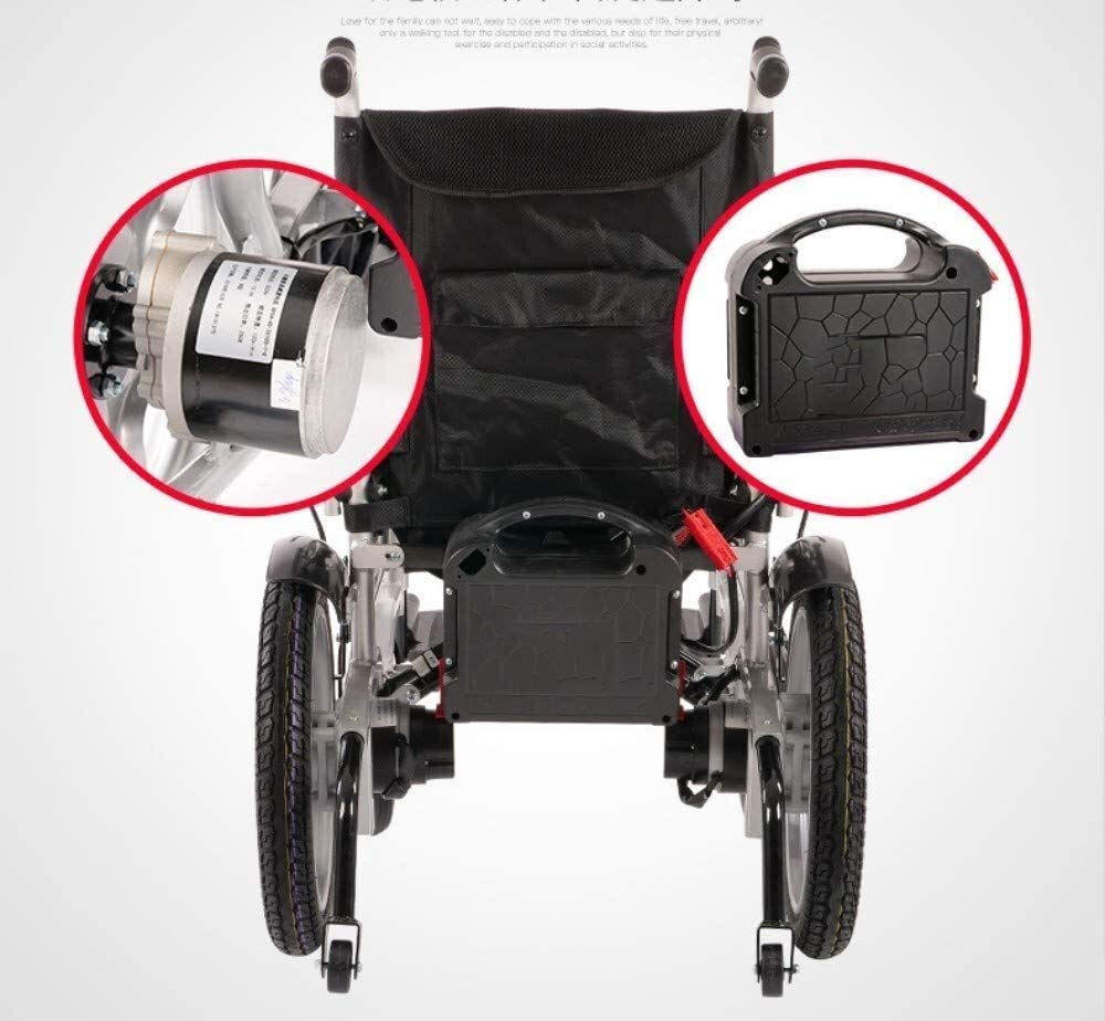 MU Fauteuil Roulant Électrique Pliable Compact Et Léger Pliable Fauteuil Roulant Électrique Aides À La Mobilité, Exclusif Léger Et Pliable Fauteuil Roulant Électrique, Aéronautique Aluminium Design,R