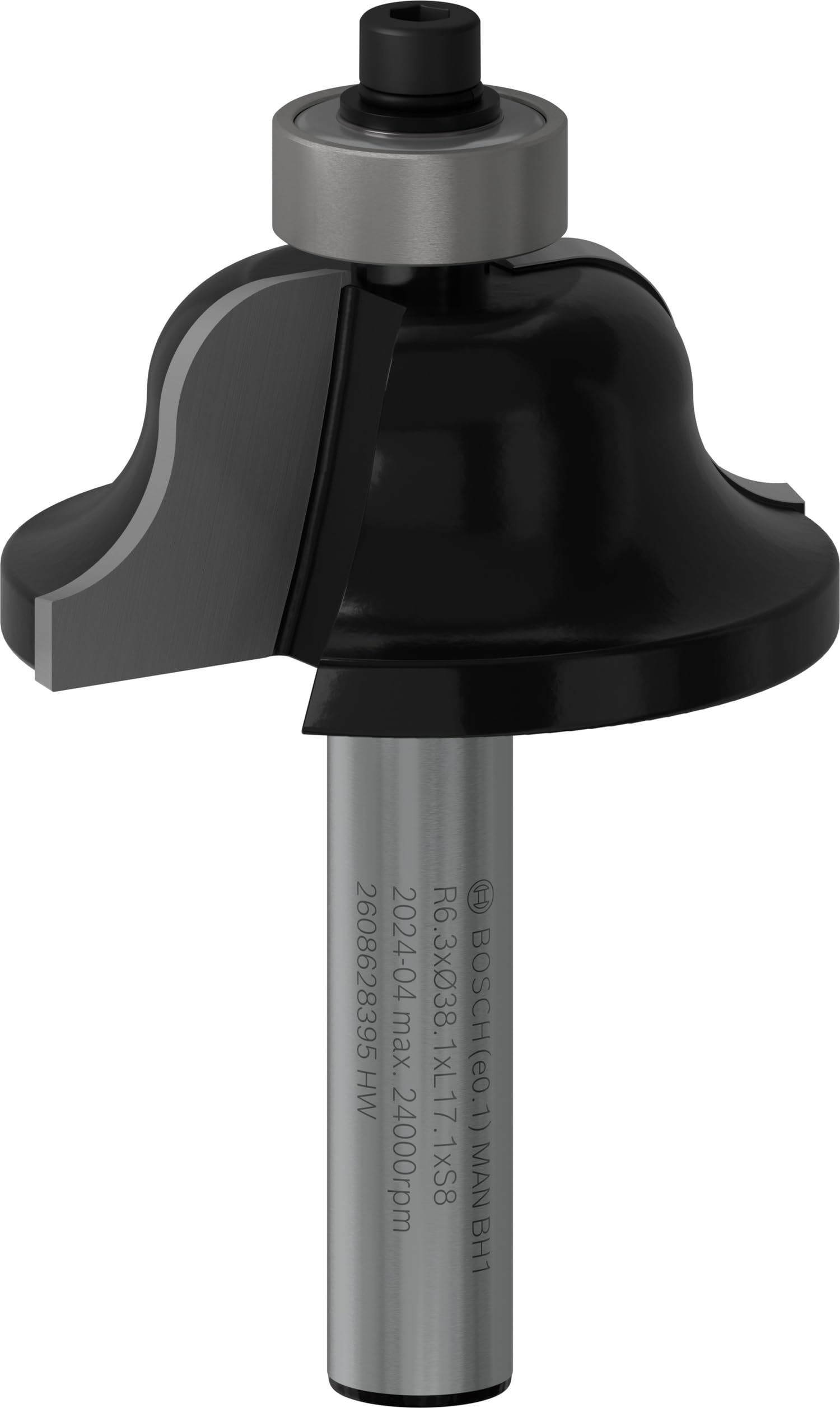 Bosch 2 608 aksesuarı 628 395 profil freze B 8 mm, R1 6,3 mm, B 12,7 mm, L 17,4 mm, G 61 mm