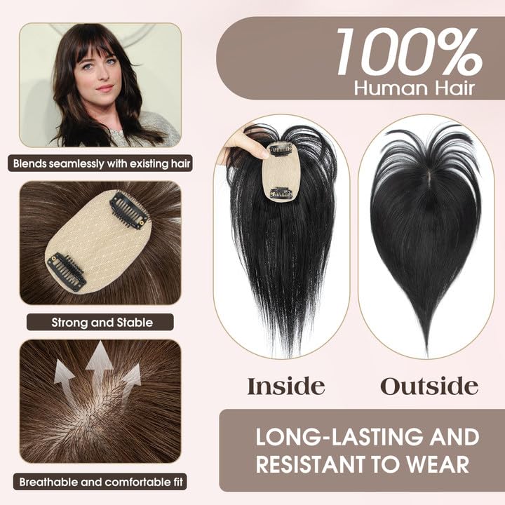 Amazon.com : TANJET Hair Toppers for Women Real Human Hair  display picture 1