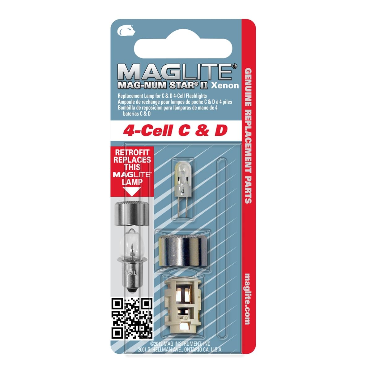 Maglite White Mag Instrument Lmxa401 4 C/D Mag Xenon Lamp - Quantity 12