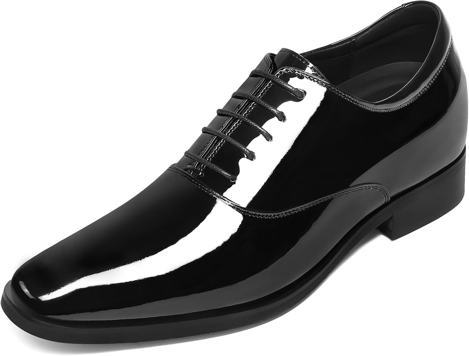 CHAMARIPA Men’s Leather Elevator Shoes with Ergonomic Built-in Height Insoles | Breathable Anti-Shift Design, One-Last-One-Size Custom Fit | Enhanced Arch Support & Stealth Height Increase