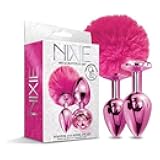Global Novelties LLC 78878: Nixie Metal Butt Plug Set Pom & Jewel Metallic Pink