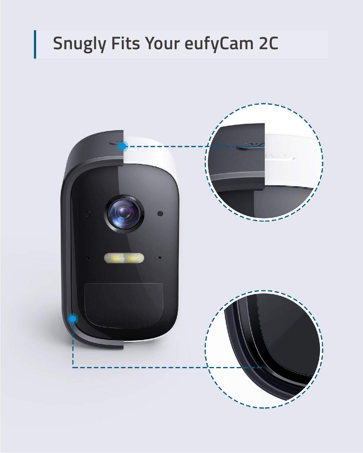 eufy Security eufyCam 2C Skin (Doppelpack), Silikonhülle Schutzhülle für eufyCam 2C, einfache Installation, Schützt vor Regen (Generalüberholt)