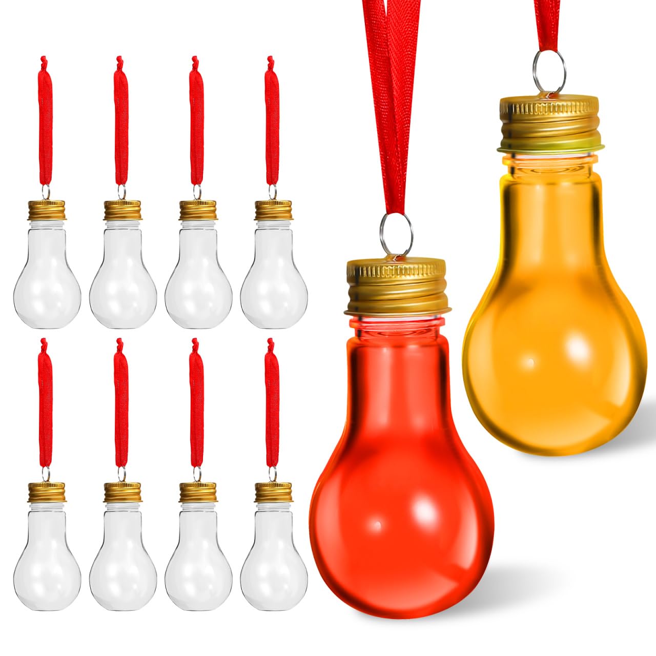 BESTOYARD 25 Stück Weihnachtskugeln zum Aufhängen, Durchsichtige, Befüllbare Schnapskugeln aus Kunststoff für Heimwerkerprojekte, Partys, Heimdekorationen, Weihnachtsbaum-hängedekorationen, 50 Ml