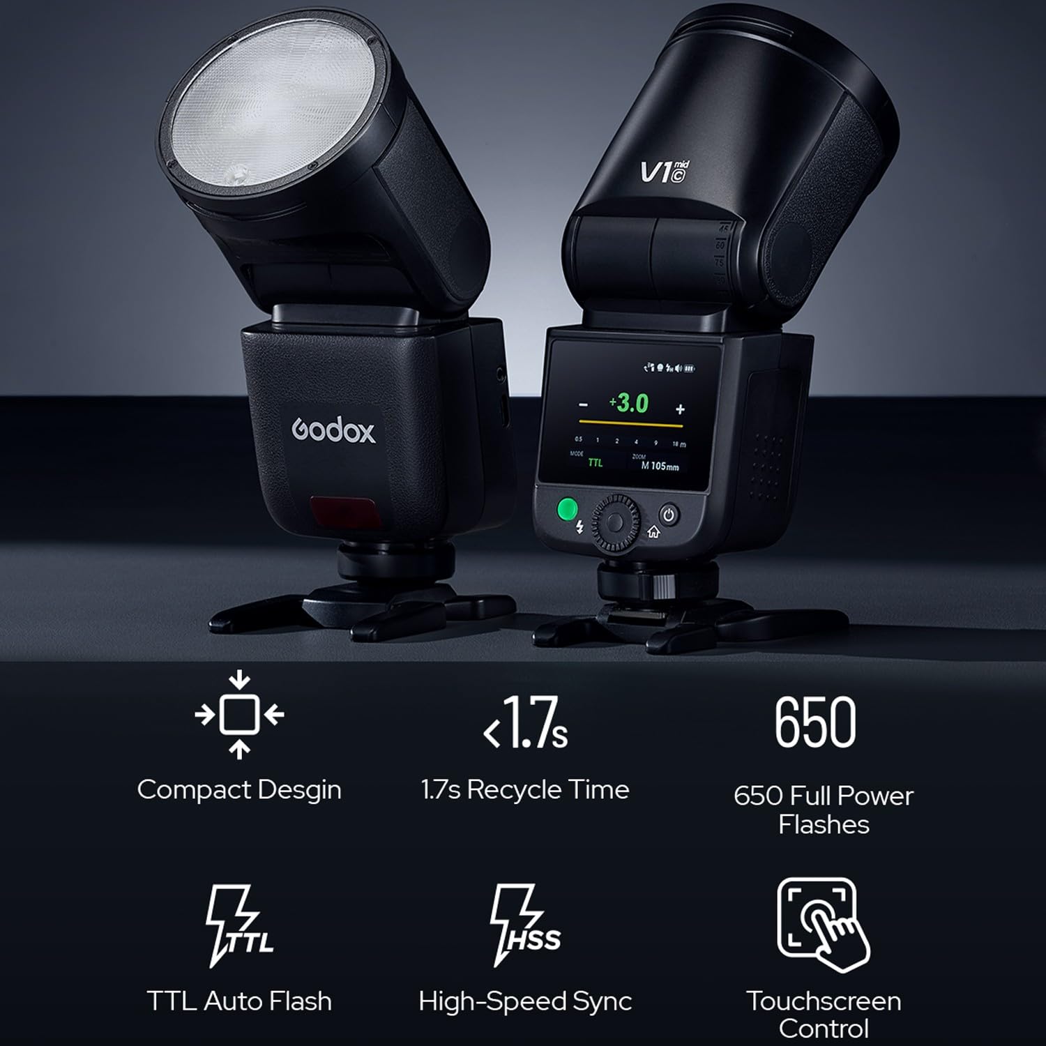 Amazon | Godox V1 Mid S カメラフラッシュ、ソニー カメラフラッシュ