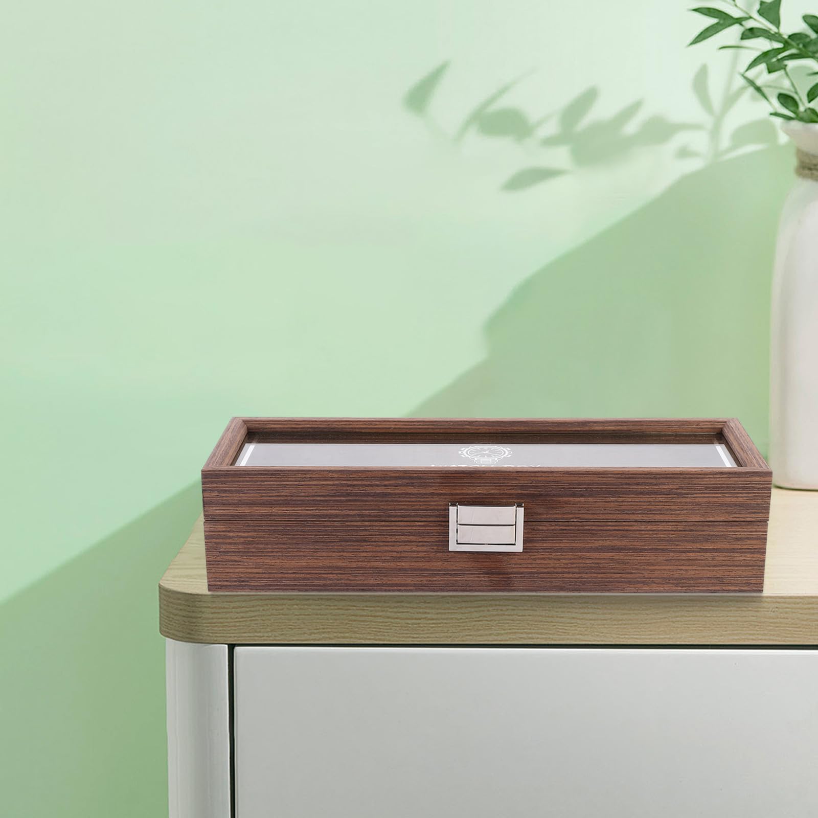 Vitrina para Relojes de Madera para Proteger Relojes del Daño y Arañazos 6 Ranuras, Caja Organizadora Elegante en Ocasiones Obsequios