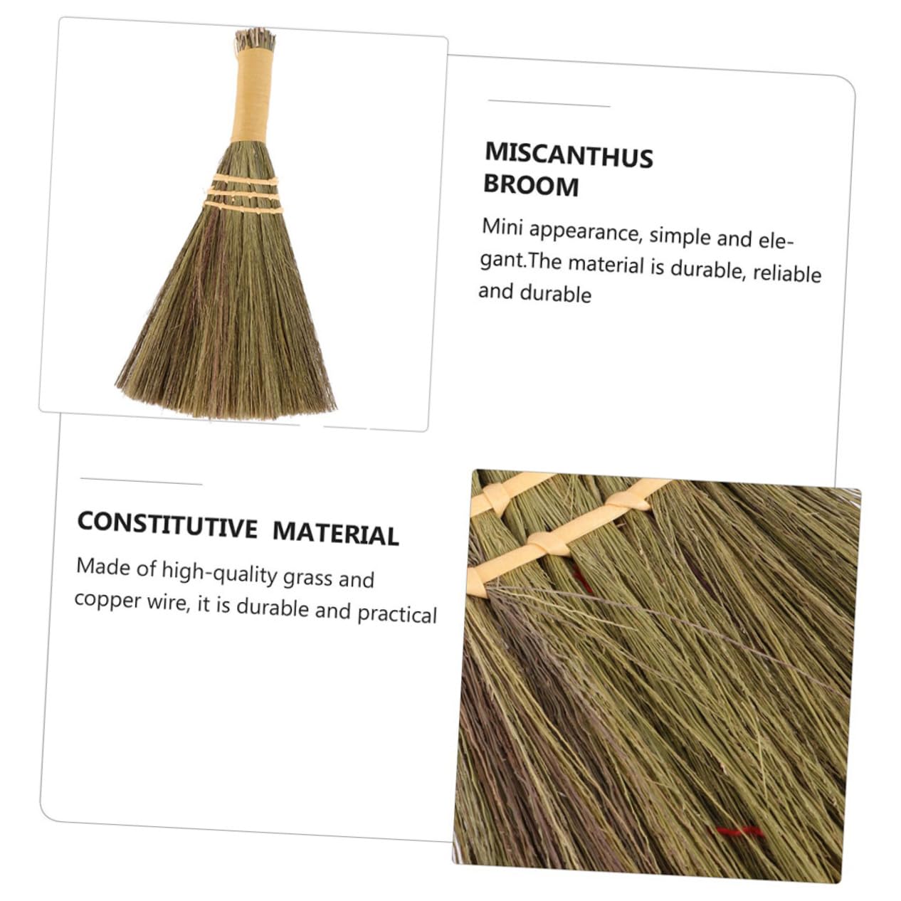 HONMEET Witch Prop Broom 2 Pack Handmade Small Dust Cleaning for Home Random Color