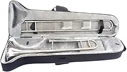 Trombone Emajor B-alto, trombone de banda profissional de instrumento musical, latão, com estojo (branco)