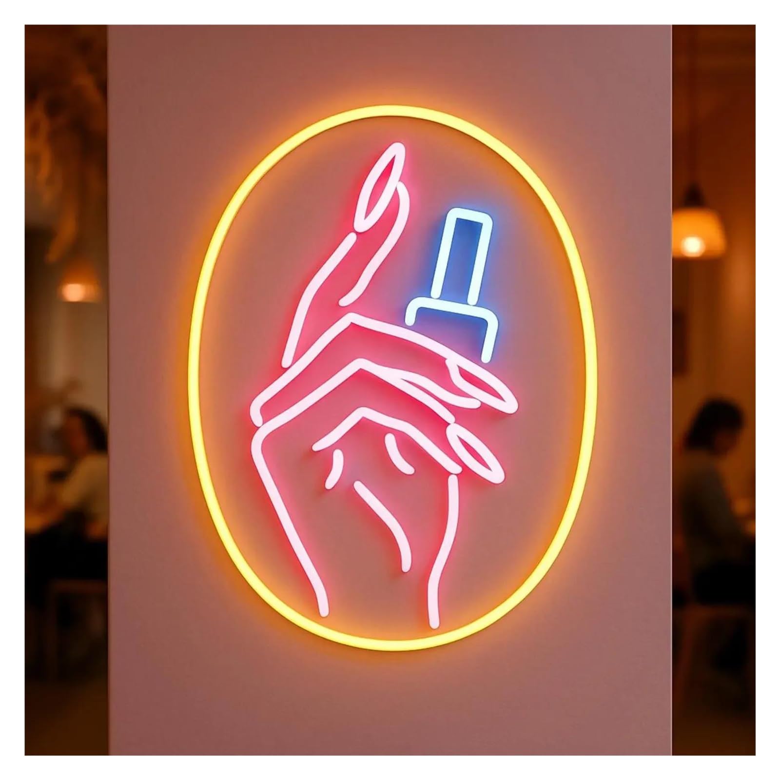 SHOUXI Sign Lamp Nail Studio Neon Sign Dimmable Manicure Art Light for Business Window Display Beauty Nails Room Wall Decor 40cm
