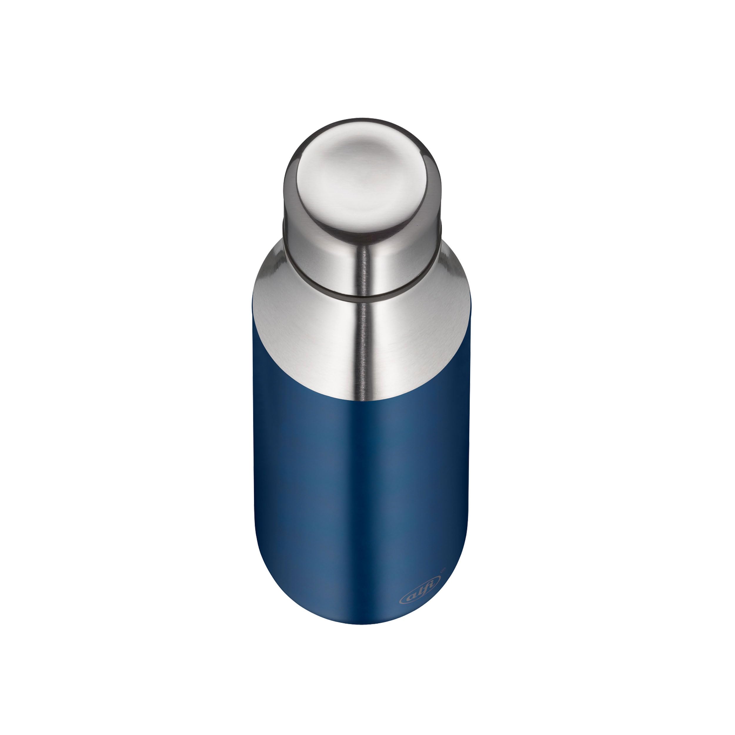 alfi CITY BOTTLE 500ml, mystic blue, Edelstahl-Trinkflasche ohne Plastik, robuste Thermoflasche auslaufsicher, hält 16 Stunden kalt, absolut dicht, Flasche für Kohlensäure, spülmaschinenfest, BPA-frei
