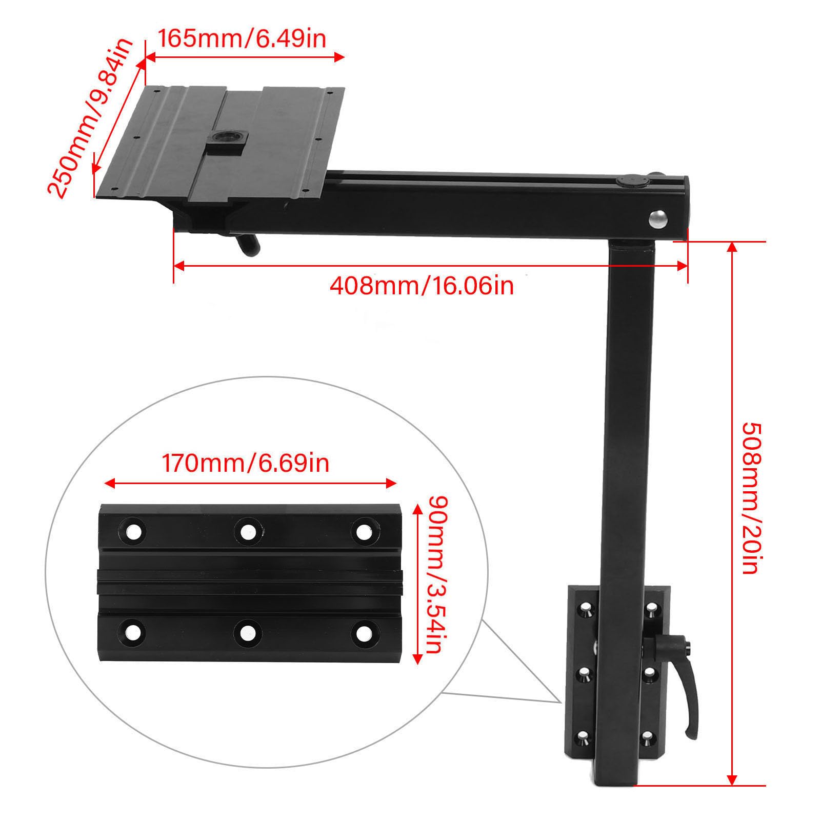 Abnehmbarer Rechteckiger Marine/RV Tisch, Abnehmbares Drehbares Tischbein 360 ° Drehbar, Abnehmbares Tischbeinsystem für Wohnmobile, Wohnmobile, Boote, Pontons, Yachten,