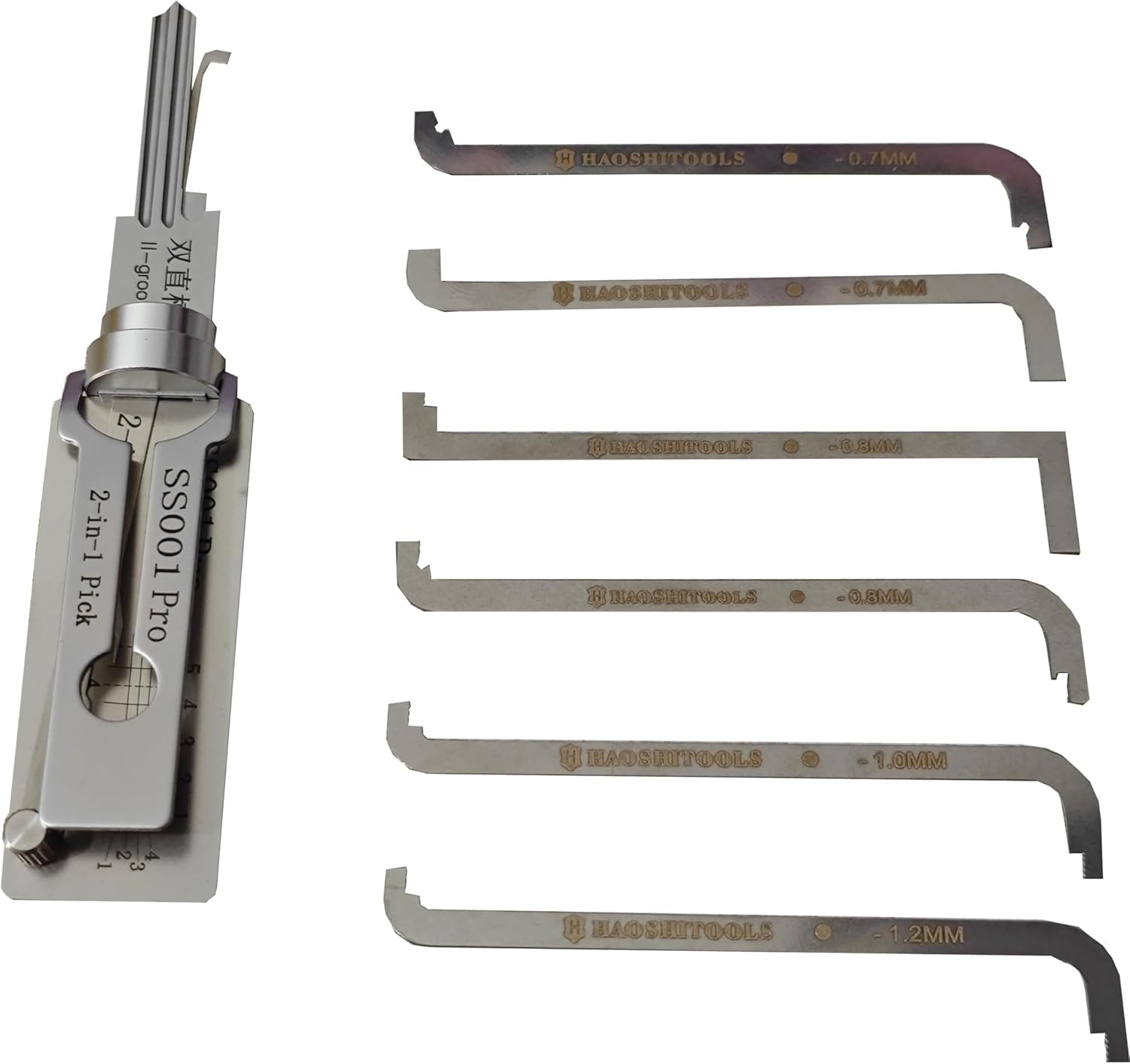 SS001 2 en 1 crochetage de serrure et décodeur pour serrure de porte à double rainure, outils professionnels de serrurier